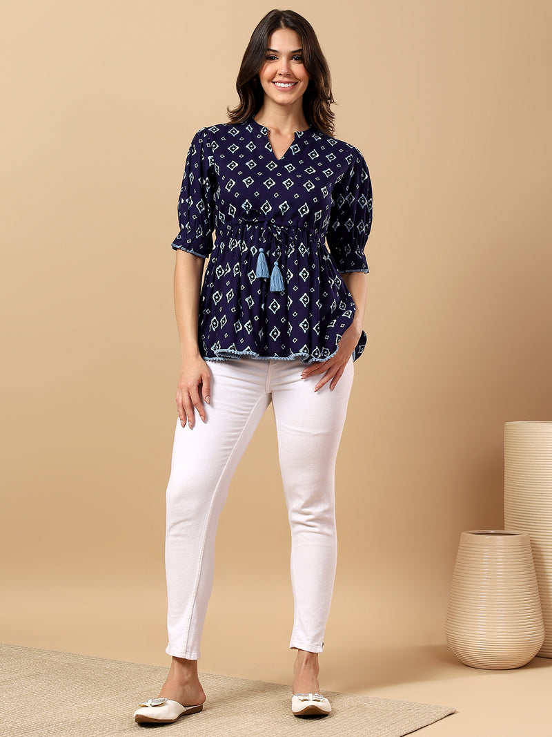 Viscose Rayon Printed Top for Women | Soft, Breathable Daily Wear Blouse