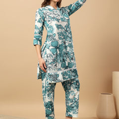 Pure Cotton Printed Kurta Pant Coord Set | Soft Fabric | Elastic Bottom