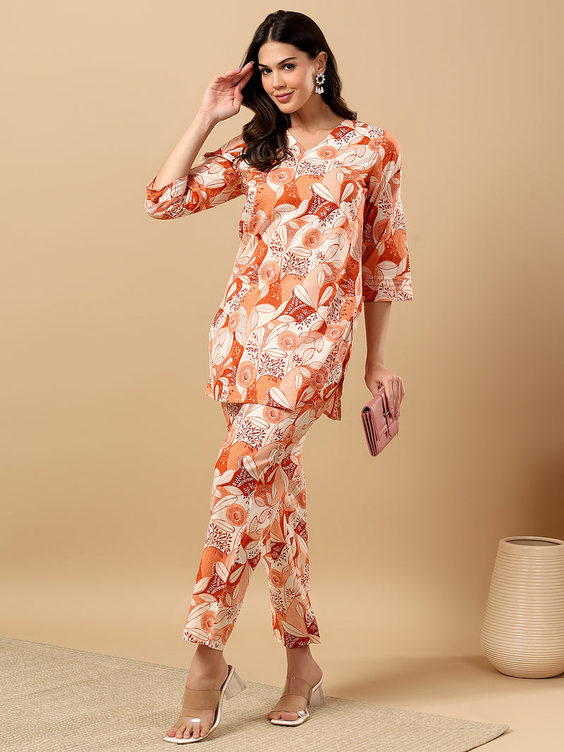 Pure Cotton Printed Kurta Pant Coord Set | Soft Fabric | Elastic Bottom