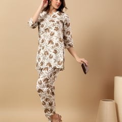 Pure Cotton Printed Kurta Pant Coord Set | Soft Fabric | Elastic Bottom