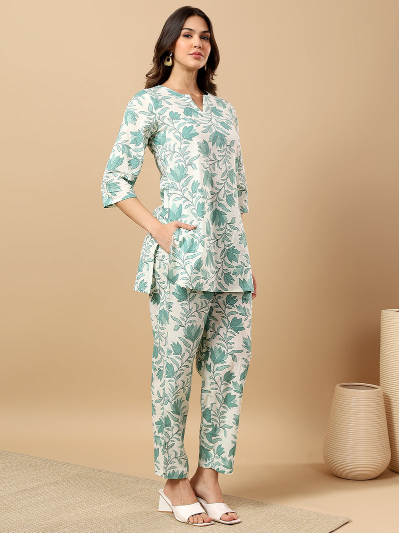 Pure Cotton Printed Kurta Pant Coord Set | Soft Fabric | Elastic Bottom