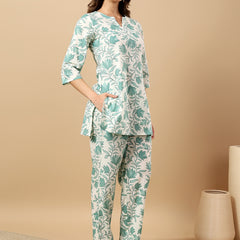 Pure Cotton Printed Kurta Pant Coord Set | Soft Fabric | Elastic Bottom