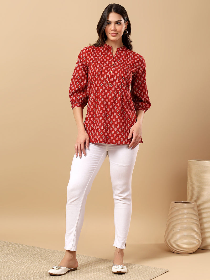 Pure Cotton Printed Top for Women | Soft, Breathable Daily Wear Blouse
