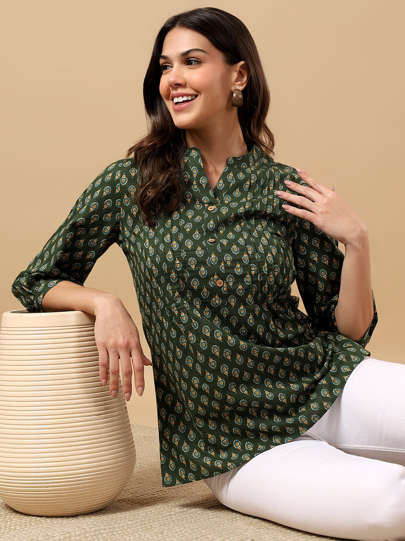Pure Cotton Printed Top for Women | Soft, Breathable Daily Wear Blouse