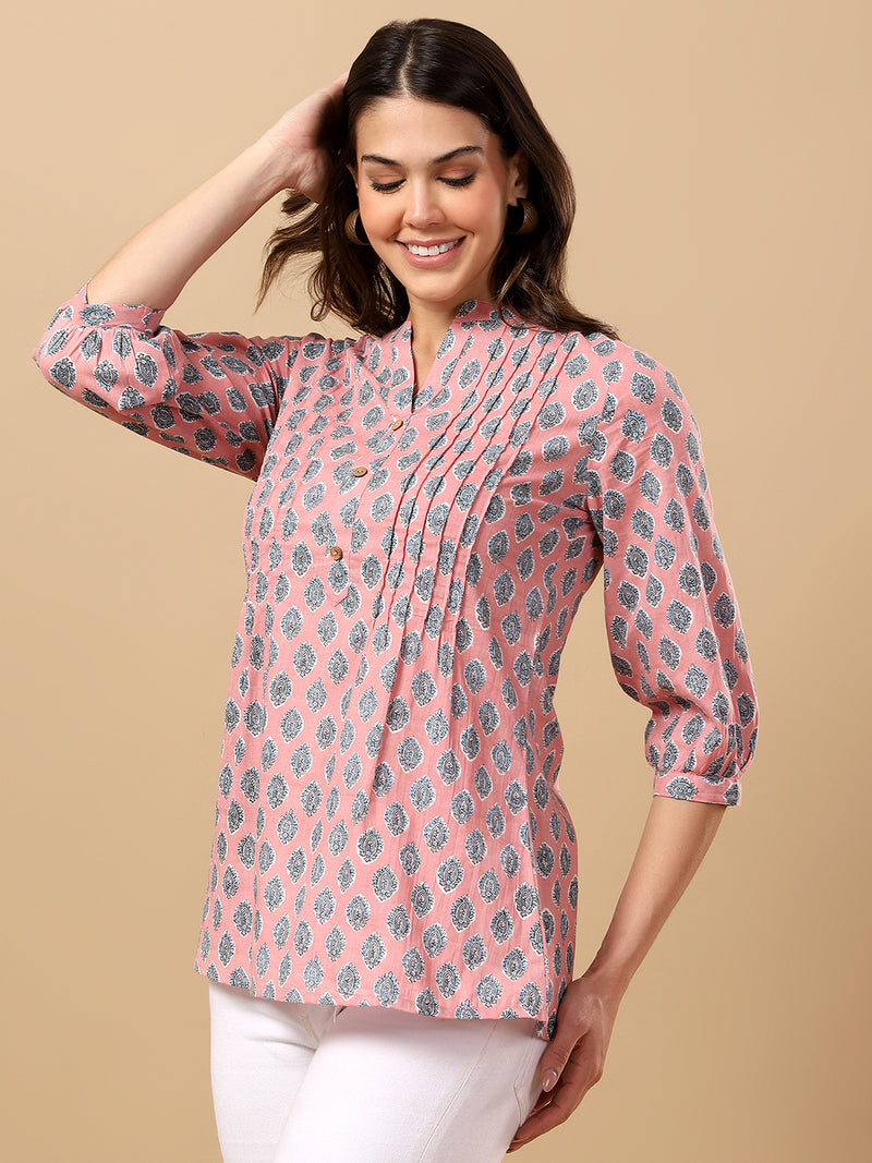 Pure Cotton Printed Top for Women | Soft, Breathable Daily Wear Blouse