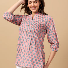 Pure Cotton Printed Top for Women | Soft, Breathable Daily Wear Blouse