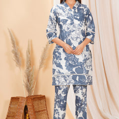 Pure Cotton Printed Kurta Pant Coord Set | Soft Fabric | Elastic Bottom