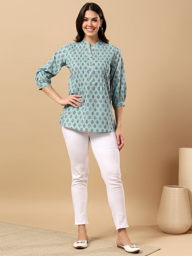 Pure Cotton Printed Top for Women | Soft, Breathable Daily Wear Blouse
