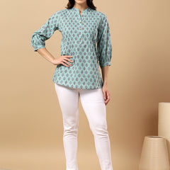 Pure Cotton Printed Top for Women | Soft, Breathable Daily Wear Blouse