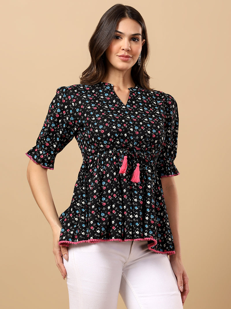 Viscose Rayon Printed Top for Women | Soft, Breathable Daily Wear Blouse