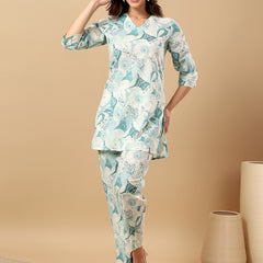 Pure Cotton Printed Kurta Pant Coord Set | Soft Fabric | Elastic Bottom