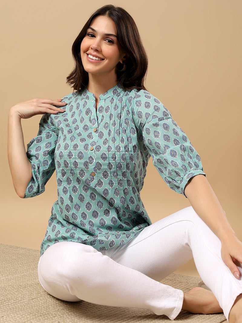 Pure Cotton Printed Top for Women | Soft, Breathable Daily Wear Blouse