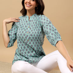 Pure Cotton Printed Top for Women | Soft, Breathable Daily Wear Blouse