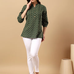 Pure Cotton Printed Top for Women | Soft, Breathable Daily Wear Blouse