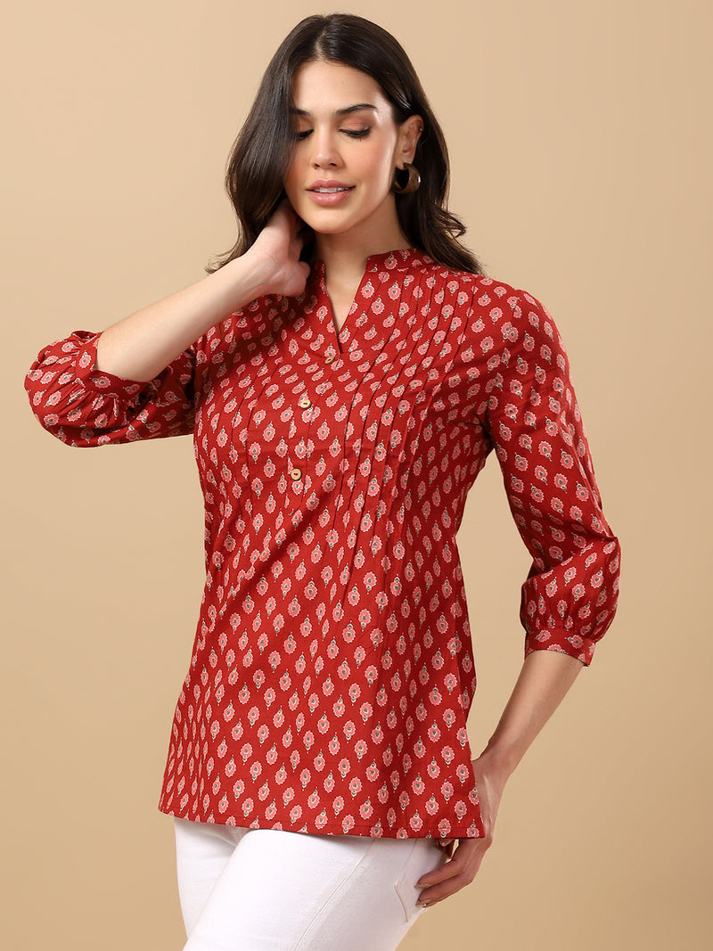 Pure Cotton Printed Top for Women | Soft, Breathable Daily Wear Blouse