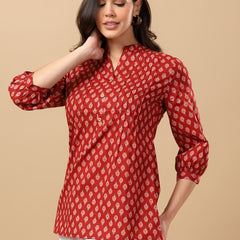 Pure Cotton Printed Top for Women | Soft, Breathable Daily Wear Blouse