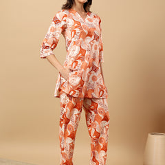 Pure Cotton Printed Kurta Pant Coord Set | Soft Fabric | Elastic Bottom