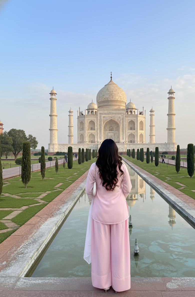 Pink Farshi Kurta Pant with Dupatta Set