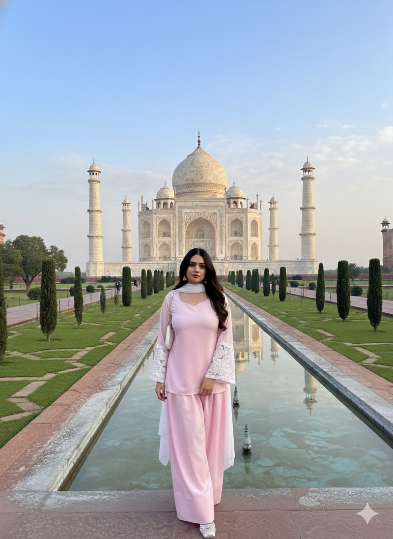 Pink Farshi Suit Set