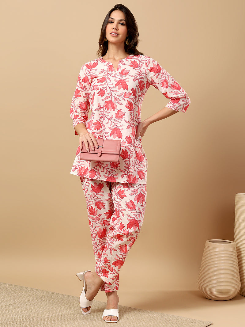 Pure Cotton Printed Kurta Pant Coord Set | Soft Fabric | Elastic Bottom
