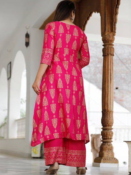 Women’s Pink Kurta with Palazzo Set