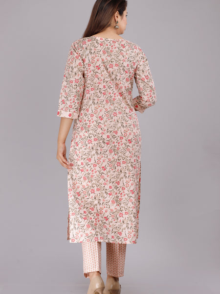 Women Printed Pure Cotton Flared Kurta With Jaket